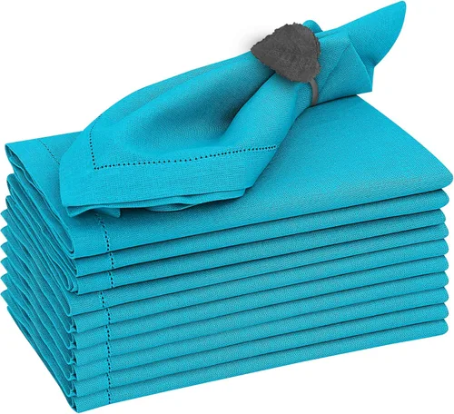 Miniatura 55 de Ruvanti Juego de 12 servilletas de lino de 18 x 18 pulgadas, servilletas de mezcla de lino de algodón, lavables, suaves y reutilizables, para bodas