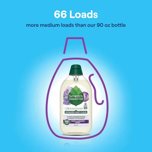 Miniatura 5 de Seventh Generation - Detergente EasyDose para ropa ultra concentrado: 66 cargas, aroma de lavanda fresca, 23,1 onzas líquidas