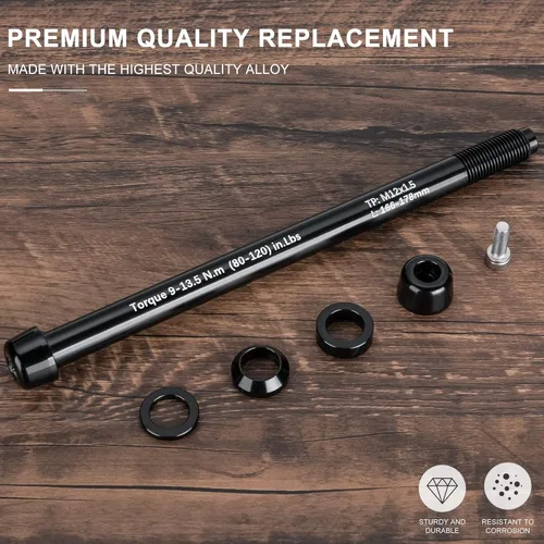 Miniatura 2 de Ejes pasantes de 12 mm para entrenadores de bicicleta - Adaptador de eje pasante M12 x 1.0/1.5/1.75 para fijación de rueda trasera en entrenador