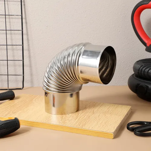 Miniatura 6 de Uonlytech Estufa de leña, escape de chimenea, estufa de leña, kit de estufa de pellets de codo, estufa de 3 pulgadas, estufa de codo de chimenea