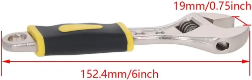 Miniatura 2 de Utoolmart Llave ajustable de agarre TPR de 6 pulgadas y 0.748 in de apertura 1 unids
