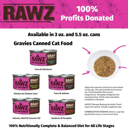 Miniatura 7 de Rawz Natural Premium - Alimento enlatado picado para gatos en salsa de caldo de huesos, hecho con ingredientes reales de carne, sin BPA y encías
