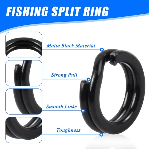 Miniatura 3 de Anillo dividido de acero inoxidable para señuelos de pesca, 200 piezas, anillo dividido para agua salada, aparejos de pesca, conectores de línea