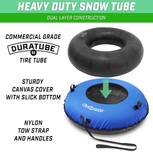 Miniatura 2 de GoSports Tubo de nieve de invierno resistente de 44 pulgadas con cubierta de lona de alta calidad, trineo de grado comercial, elige tu