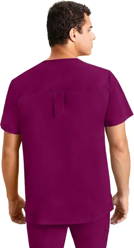 Miniatura 2 de Healing Hands Camiseta quirúrgica para hombre con etiqueta morada Justin 2330 con cuello en V para hombre, Negro, talla única