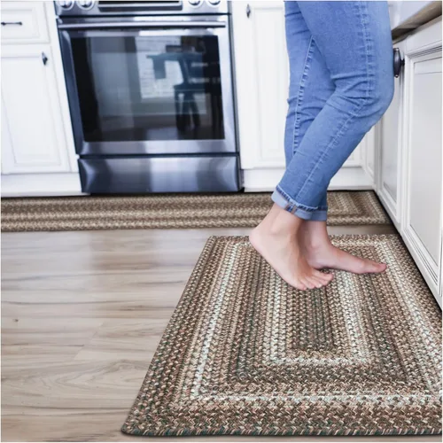 Miniatura 40 de Alfombra ovalada trenzada gris humo de 20 x 30 pulgadas, lavable para interiores y exteriores, decoración campestre para cocinas y entradas