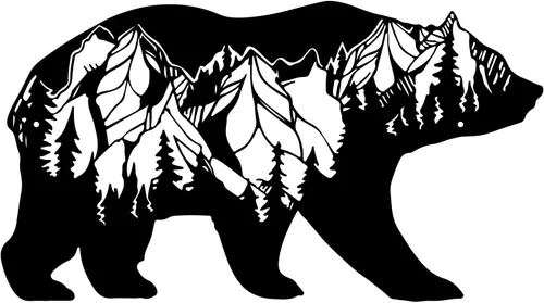 Resama Arte de pared de oso de metal, animales del bosque, decoración rústica, decoración de desierto, adornos de montaña para sala de estar,