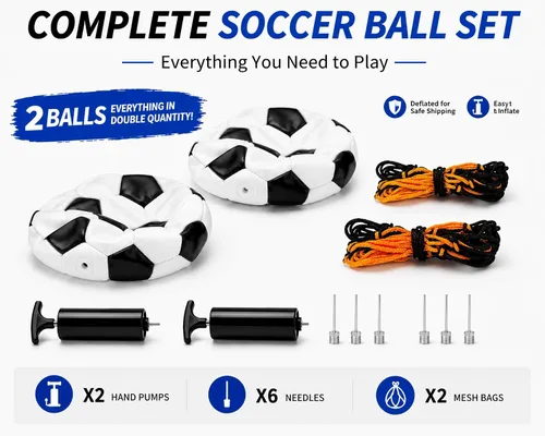 Miniatura 3 de Balón de fútbol tamaño 5, tamaño 4, tamaño 3, tamaño 2 con bomba desinflada, individual, 2 o 3 unidades, tamaño oficial, entrenamiento en interiores
