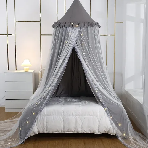 Miniatura 7 de Mengersi Tienda de campaña para niños, cúpula redonda para niños, mosquitera para interiores y exteriores, castillo colgante, decoración de casa