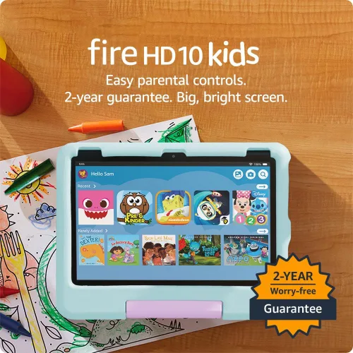 Miniatura 10 de Tablet Amazon Fire HD 10 Kids para niños de 3 a 7 años Controles parentales, 2 años de garantía sin preocupaciones, contenido adecuado para la Azul