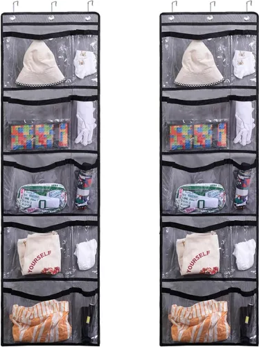 Miniatura 9 de Organizador semanal de ropa infantil para actividades diarias, almacenamiento portátil de ropa escolar para niños sobre la puerta, con 3 ganchos