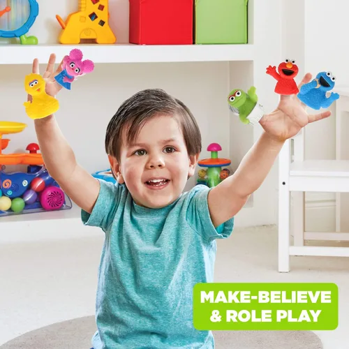 Miniatura 4 de Sesame Street Juego de marionetas de dedo de 10 piezas, recuerdos educativos para fiestas y juguetes de baño