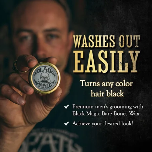 Miniatura 2 de Cera negra para bigote Cera mágica negra para bigote Oculta el cabello gris en la barba o el bigote Cera para bigote de sujeción extra fuerte
