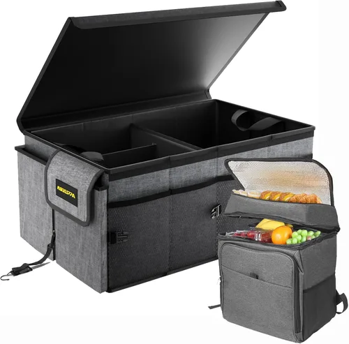 Miniatura 9 de MIKKUPPA Organizador de maletero de automóvil, organizador plegable de 35 litros con tapa, almacenamiento resistente para automóvil, SUV, camión