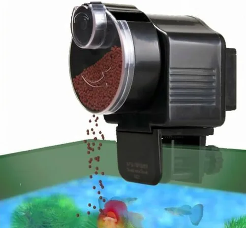 Miniatura 2 de Plplaaoo Comedero automático de peces para acuario Alimentador automático de peces a pilas con control de porciones ajustable Temporizador