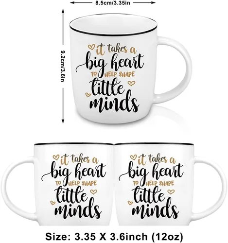 Miniatura 3 de Quimoy Taza de café con texto en inglés "It Takes A Big Heart", regalos inspiradores para profesores, taza de agradecimiento para graduación