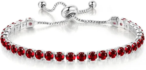 Pulsera deslizante de cadena de tenis con cuentas de diamantes de imitación chapada en oro de 14 quilates, ajustable, con semillas de cristal para