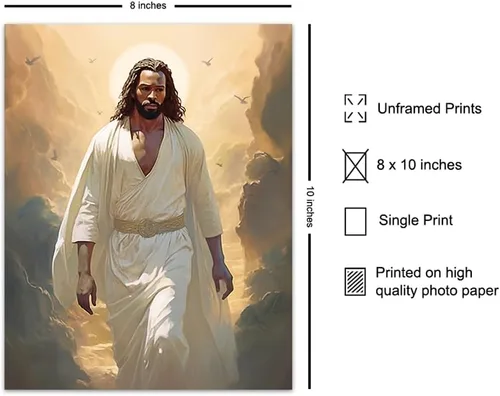 Miniatura 2 de Arte de pared de Jesús para afroamericanos, póster de Jesucristo, inspiración, arte de pared cristiano y decoración para mujeres negras, hombres