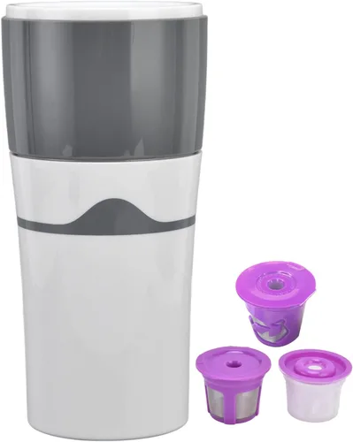 Zerodis Cafetera de goteo portátil, 15.2 fl oz, máquina de café de goteo para viajes, oficina, camping, cafeteras calientes y frías para cápsulas