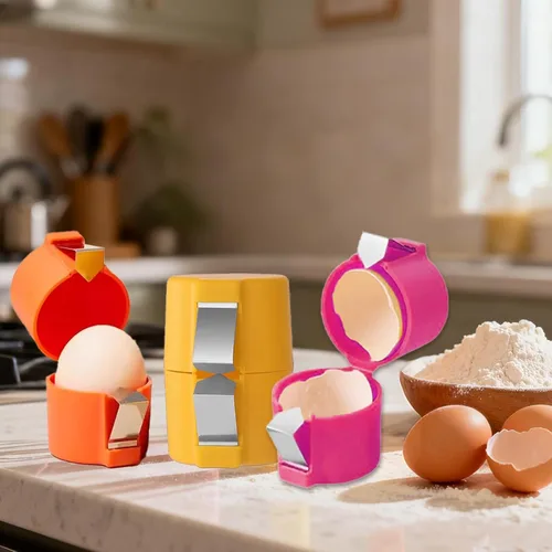 Miniatura 5 de Abridor de cáscaras de huevo, herramienta para huevos crudos, pelador de huevos para huevos duros, cortador separador de cáscara de huevo