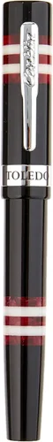 Miniatura 12 de Conklin Toledo - Pluma estilográfica en negro con segmentos de anillo naranja y blanco, punta de punta, instrumento de escritura premium con diseño