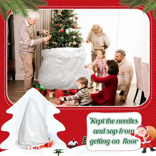 Miniatura 5 de Windyun 6 fundas para árbol de Navidad de 9 x 6 pies, bolsas de almacenamiento para árboles de hasta 9 pies de alto (blanco)