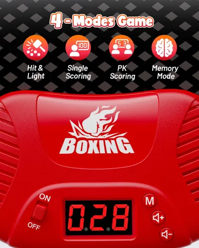 Miniatura 9 de HopeRock Punching Bag for Kids, Boxing Set with Scoring, Light, Music, 4 Game Modes, Inflatable Boxing Bag with Gloves, Birthday Gifts Toys for