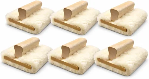 Miniatura 6 de Bloque y almohadilla para teñir mano de piel de cordero genuina de 5 pulgadas - Aplicador de tinción premium para madera, poliuretano y acabados