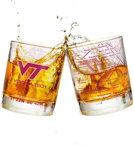 Miniatura 44 de Greenline Goods – Vasos de Whiskey de la Universidad Estatal de Michigan Spartans (Set de 2), 10 oz – Logo de Color Completo + Mapa del Campus