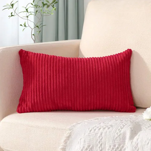 Miniatura 326 de Artscope Fundas de Almohada de Pana a Rayas Acogedoras Súper Suaves Decorativas Cuadradas Fundas de Cojín para Sofá Sillón Dormitorio Decoración