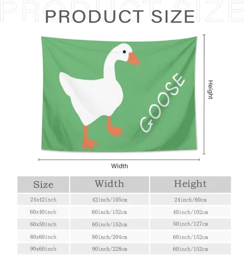 Miniatura 6 de Conank Tapiz de ganso blanco, divertido y lindo tapices de meme de pato, póster de dormitorio universitario, decoración de pared, bandera de fondo