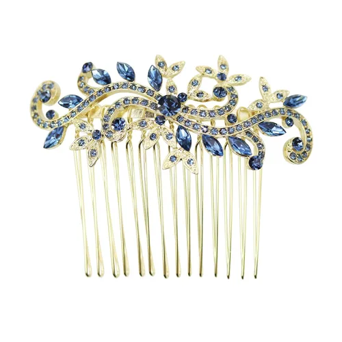 Miniatura 6 de Faship Precioso peine de pelo floral con diamantes de imitación AB