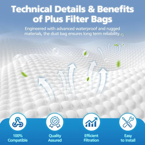 Miniatura 7 de Paquete de 10 filtros HEPA 204814 Plus bolsas compatibles con aspiradoras 205811 204811 204808 para Avalir Sentria Ultimate G Series, sustituye al