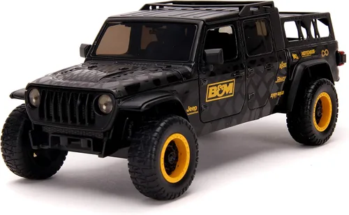 Miniatura 3 de Jada Toys Just Trucks 1:24 2020 Jeep Gladiator con estante de coche fundido a presión negro B&M, juguetes para niños y adultos