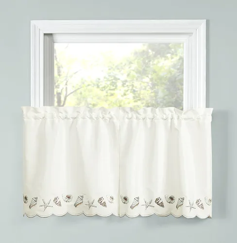 Miniatura 4 de RENAISSANCE HOME FASHION Seashells bordadas, 58 x 12 pulgadas Cenefa, natural