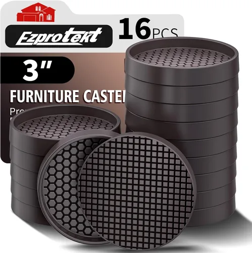 Miniatura 47 de Ezprotekt Almohadillas Antideslizantes para Muebles, 8 Piezas Copas de Ruedas de Goma Antideslizantes de 2.5", Posavasos Antideslizantes