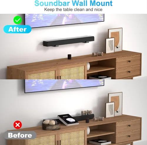 Miniatura 5 de ZUOLACO Soporte de Montaje en Pared para Barra de Sonido para Samsung, Bose, Vizio, LG, Sony, JBL, Sonos y Más Soportes de Barras de Sonido Debajo