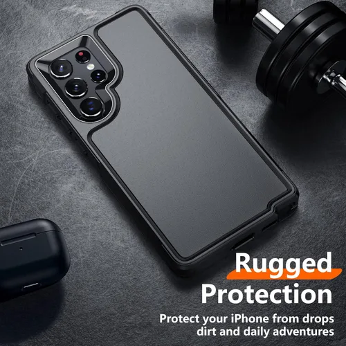Miniatura 5 de Funda pesada a prueba de golpes para Samsung Galaxy S22 Ultra, con 2 unidades [protector de pantalla suave + protector de lente de cámara]