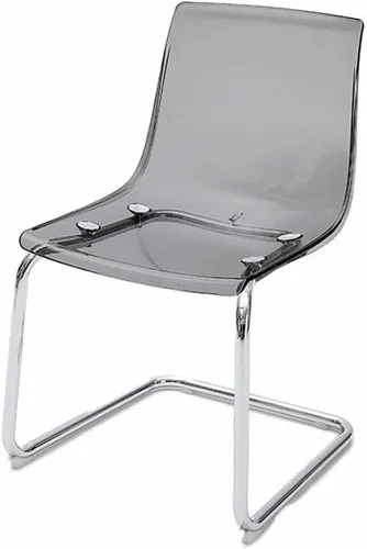 Miniatura 8 de Sillas de comedor transparentes, silla de acrílico transparente, sillas de cocina fantasma con patas de metal plateado, sillas de plástico modernas
