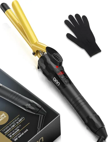 Miniatura 9 de DAN Technology Rizador de pelo de barril grande de 1 pulgada, rizador de pelo de cerámica turmalina con pantalla LCD (180 °F a 430 °F)