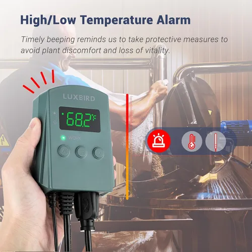 Miniatura 4 de LUXBIRD Termostato digital con termostato de calor y refrigeración de 10 A 1200 W para plántulas, reptiles y cerveza, cría, incubación, invernadero