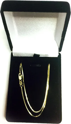 Miniatura 5 de 14k Yellow Solid Gold Mirror Box Chain Necklace