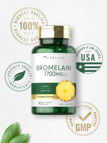 Miniatura 6 de Carlyle - Bromelaína 1700 mg 90 cápsulas Suplemento de enzima de piña Sin OMG y sin gluten