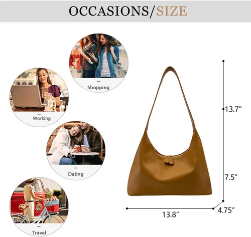 Miniatura 6 de Bolsos de hombro Crescent retro Y2k 90s Hobo bolsos pequeños de piel sintética para axilas, bolsos de mano de moda 2024