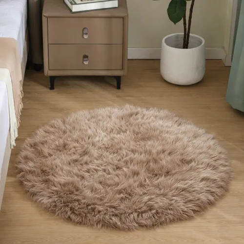 Miniatura 30 de Goolela Alfombra esponjosa de piel sintética de oveja sintética de 4 x 6 pies, color gris, para dormitorio, mesita de noche, alfombra suave de felpa