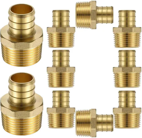 Miniatura 9 de PEX Fittings - Adaptador NPT macho de 1 pulgada, PEX F1807 a 1 pulgada NPT macho adaptador roscado latón (10 unidades)