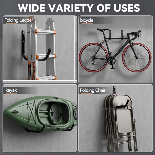 Miniatura 4 de Kayak Storage Rack Wall Mount, Kayak Hooks, Heavy Duty Garage Storage Hooks Suitable for Hanging Ladders, Bikes, Kayak Paquete de 6 unidades.