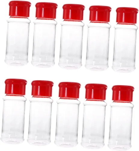 Miniatura 5 de UPKOCH Contenedor de polvo transparente Contenedor de plástico para almacenar pimienta, sal y pimienta, salero y pimienta, 10 uds