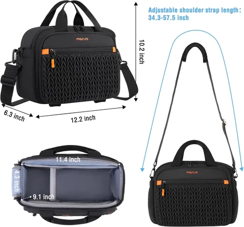 Miniatura 4 de MOSISO Bolsa para cámara para fotógrafos, bolsa de hombro para fotografía para cámaras DSLR/SLR/SLR/sin espejo, funda acolchada con orejas de trigo