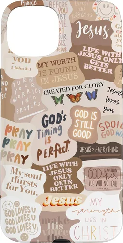 Miniatura 9 de Funda estética para iPhone 17 con frases positivas con versículos bíblicos cristianos
